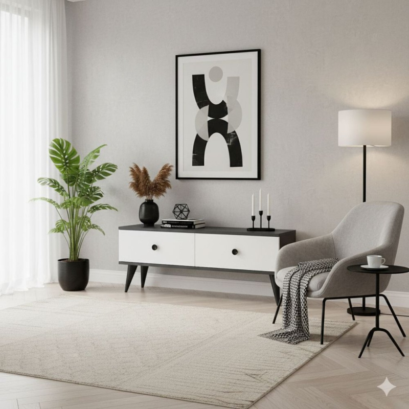 TV stolek Mona 120 - Anthracite, White