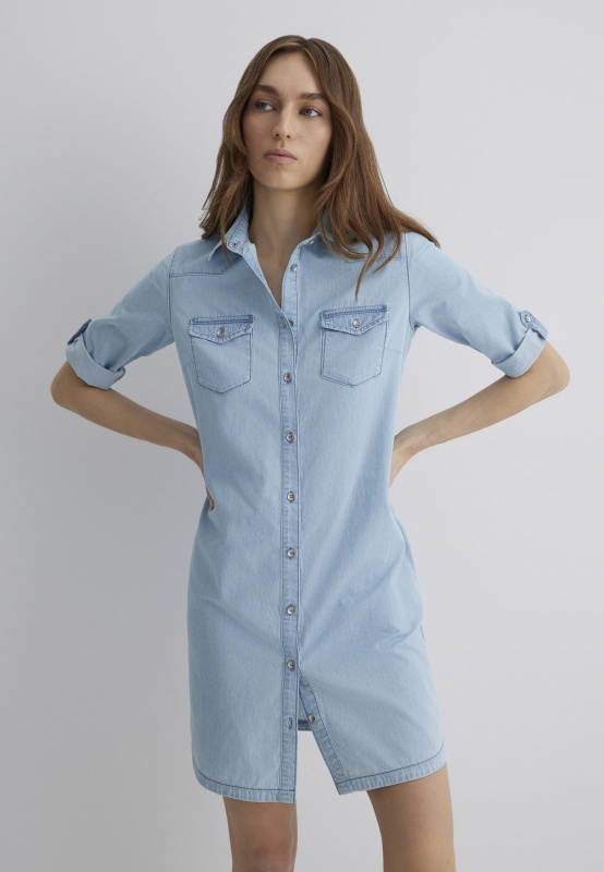 Dámské džínové šaty MAVI Lyra světle modré-seprané-S