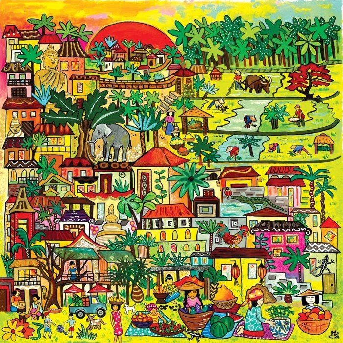 Puzzle život v Asii 1023 dílků MAGNOLIA