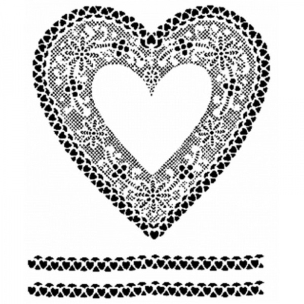 Cadence Šablona Cadence, 25x35 cm - Krajkové srdce