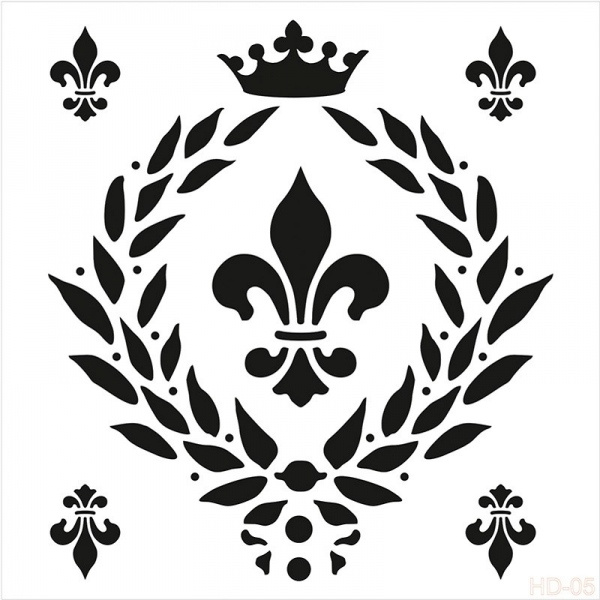 Šablona Cadence, kolekce HomeDeco, 25 x 25 cm - Francouzská lilie Aladine