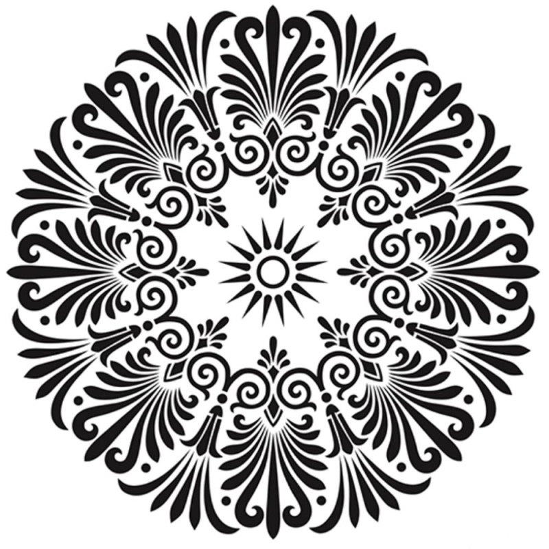 Šablona Cadence kolekce HomeDeco 25 x 25 cm - Rozeta rokail Aladine