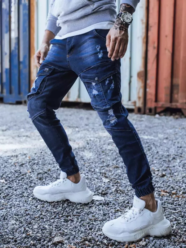 Modré pánské kalhoty Dstreet UX3284 L