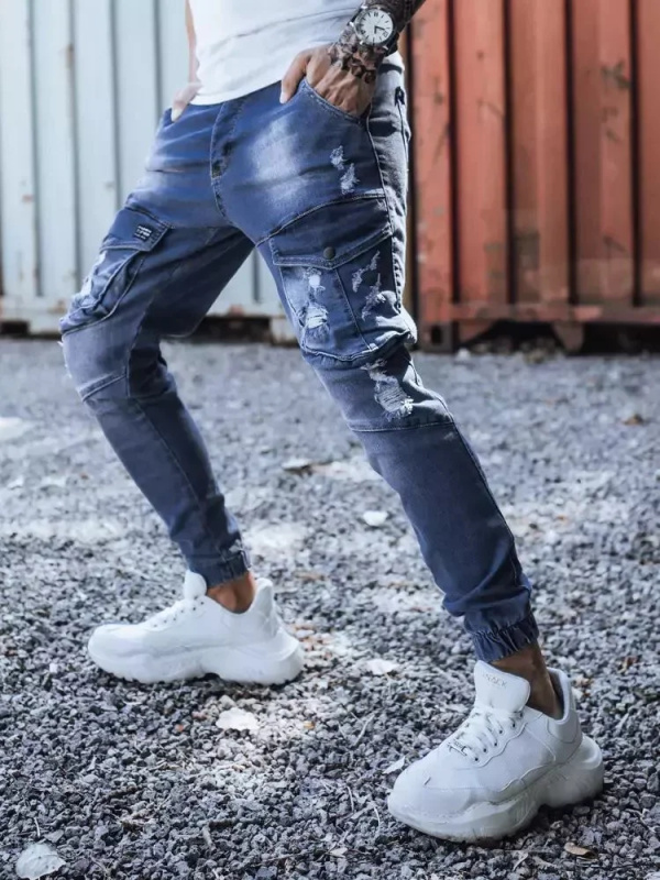 Modré pánské kalhoty Dstreet UX3285 M