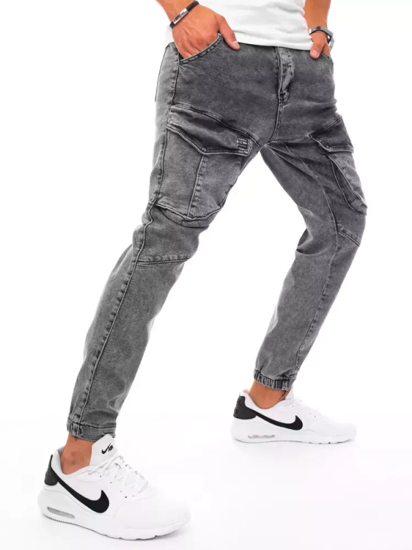 Tmavě šedé pánské nákladní džíny Dstreet UX3275 s36