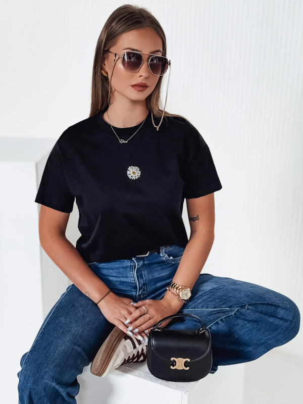 Dámské tričko FLORTA černé Dstreet RY2558 L