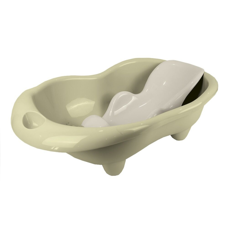 Dětská vanička Hippo s lehátkem, světle zelená, 26x84,5x50,5 cm