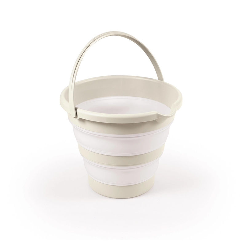 Skládací kyblík, béžová, 31,5x40,5x31,5 cm