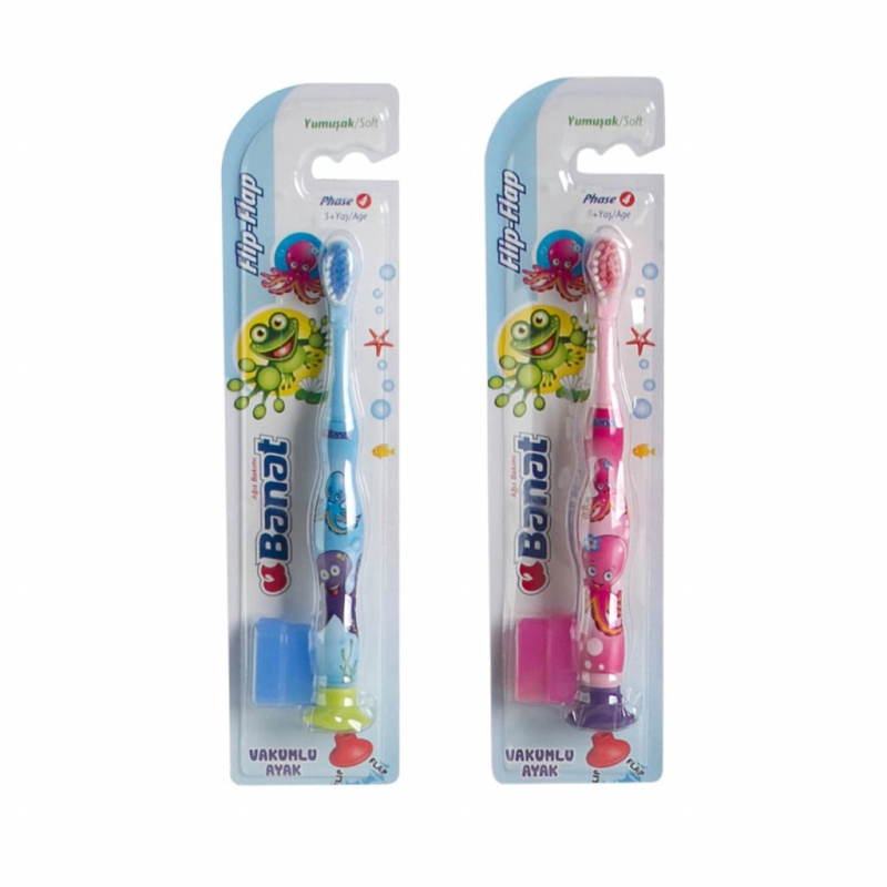 BANAT FlipFlap Junior Soft dětský zubní kartáček, měkký, 5+