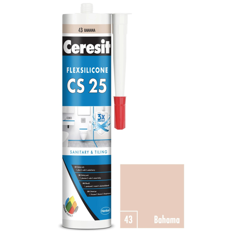 Silikon sanitární Ceresit CS25 43 bahama 280 ml