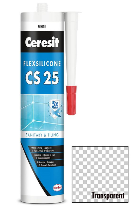 Silikon sanitární Ceresit CS25 transparentní 280 ml