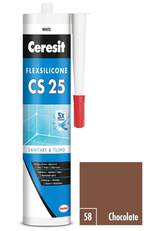 Silikon sanitární Ceresit CS25 58 chocolate 280 ml