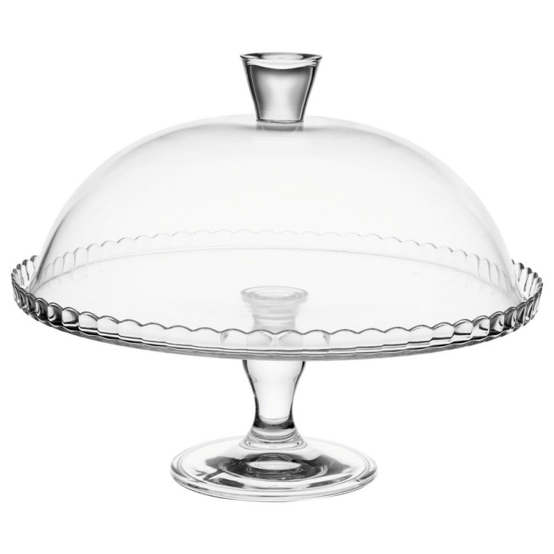 Secret de Gourmet Skleněný podnos s poklopem, 32 cm transparentní