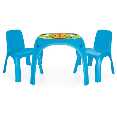 Plastový stolek + dvě židličky modrý