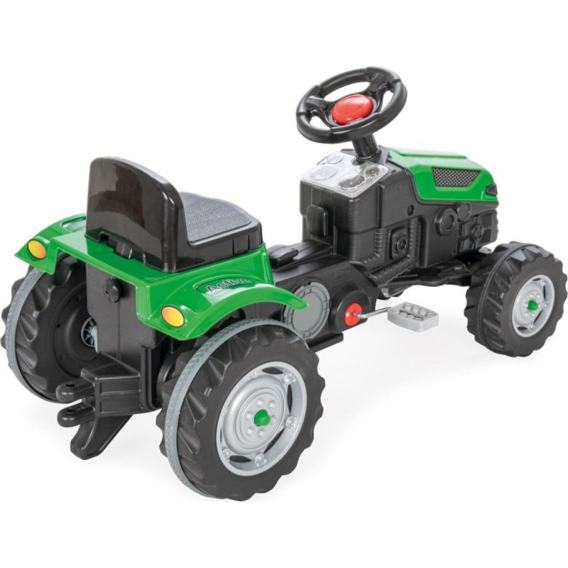 Pilsan Traktor šlapací s volantem zelený