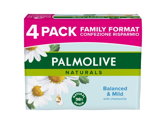 Palmolive Naturals Chamomile tuhé mýdlo s heřmánkem 4x90 g