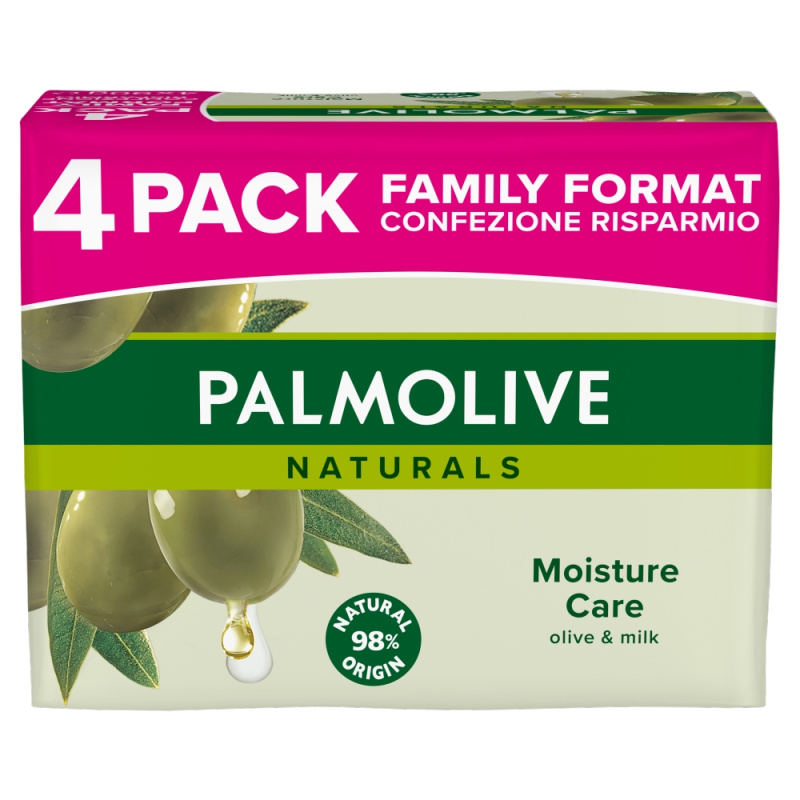 Palmolive Naturals Milk & Olive tuhé mýdlo 4x90 g