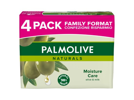 Palmolive Naturals Milk & Olive tuhé mýdlo 4x90 g
