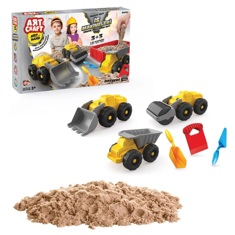 ART CRAFT sada kinetického písku s stavebními vozidly