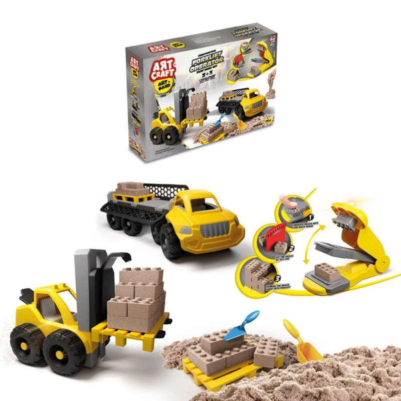 Zábavní set s kinetickým pískem ART CRAFT - Tvořte, stavte, rozebírejte