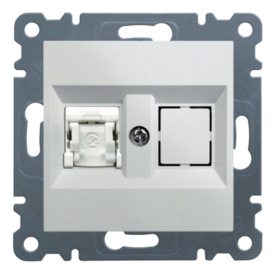 Zásuvka datová Hager lumina CAT6 1× RJ45 UTP nestíněná bílá lesk
