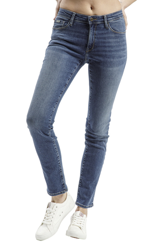 Dámské džíny CROSS JEANS Anya klasicky modré-seprané-34/32