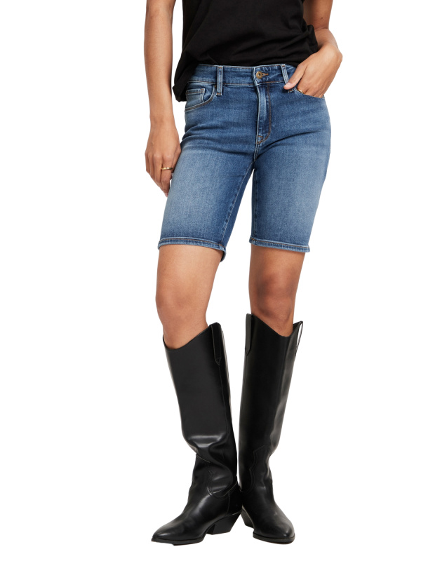 Dámské džínové kraťasy CROSS JEANS Anya Shorts klasicky modré-seprané-32