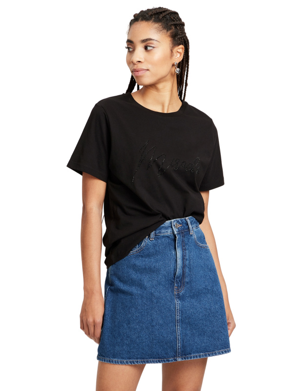 Dámské tričko k.r. CROSS JEANS černé-XS