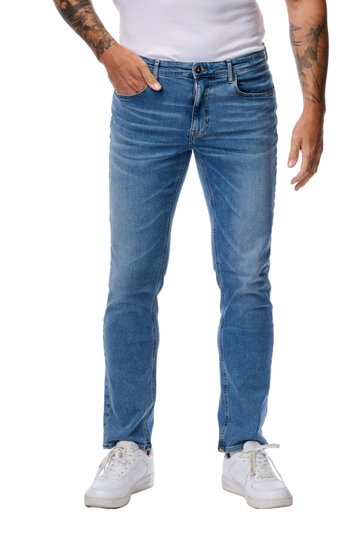Pánské džíny CROSS JEANS Trammer středně modré-seprané-33/34