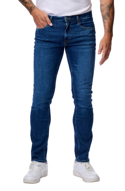 Pánské džíny CROSS JEANS Damien tmavě modré-seprané-33/32