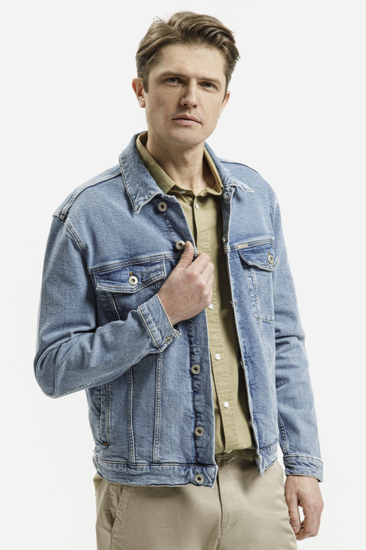 Pánská džínová bunda CROSS JEANS modrá - 3XL