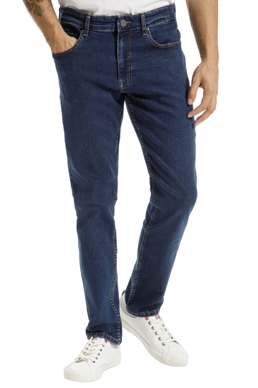 Pánské džíny CROSS JEANS Trammer klasicky modré-seprané-34/34