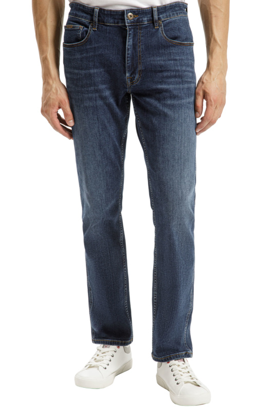 Pánské džíny CROSS JEANS Greg tmavě modré-seprané-33/32