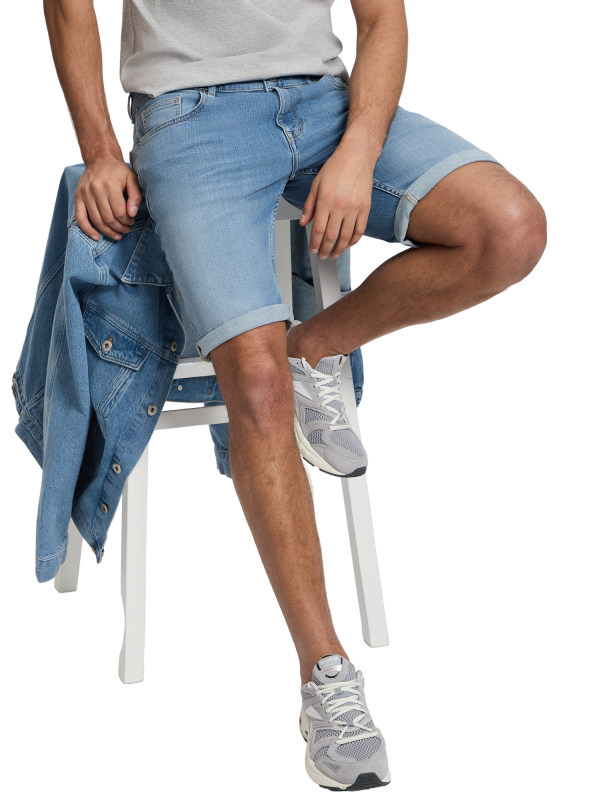 Pánské kraťasy CROSS JEANS Leom světle modré-seprané-33