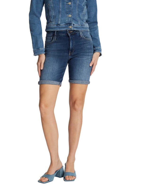 Dámské džínové kraťasy CROSS JEANS Brooke tmavě modré-seprané-31