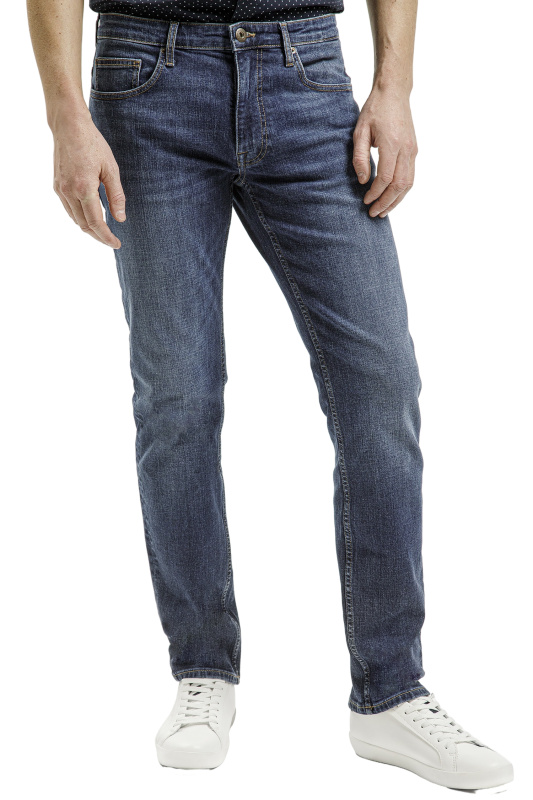 Pánské džíny CROSS JEANS Greg klasicky modré-seprané-36/36