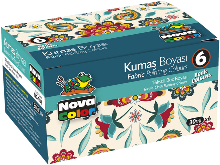 Barvy na textil, 30 ml - 6 ks