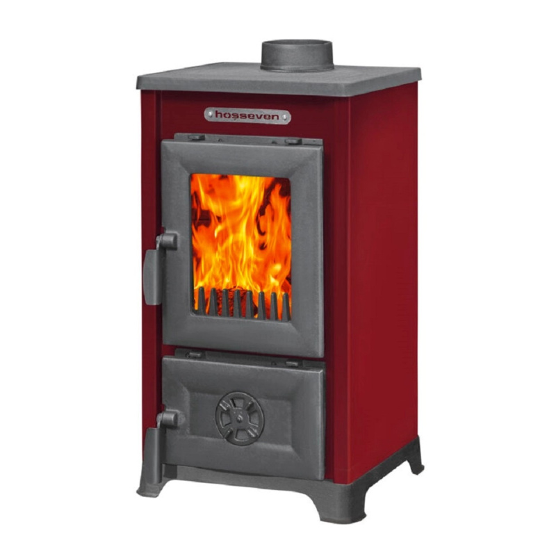 Hosseven Krbová kamna 9008 Mini 7,09 kW, bordó, 41 x 38,2 x 80 cm