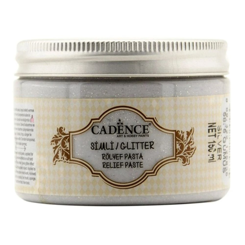 Cadence 3D pasta Glitter paste glittrová stříbrná Aladine