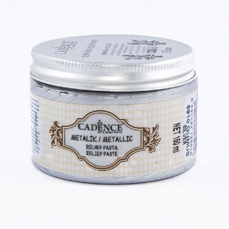 Cadence 3D pasta Glitter paste, metalická SILVER Aladine
