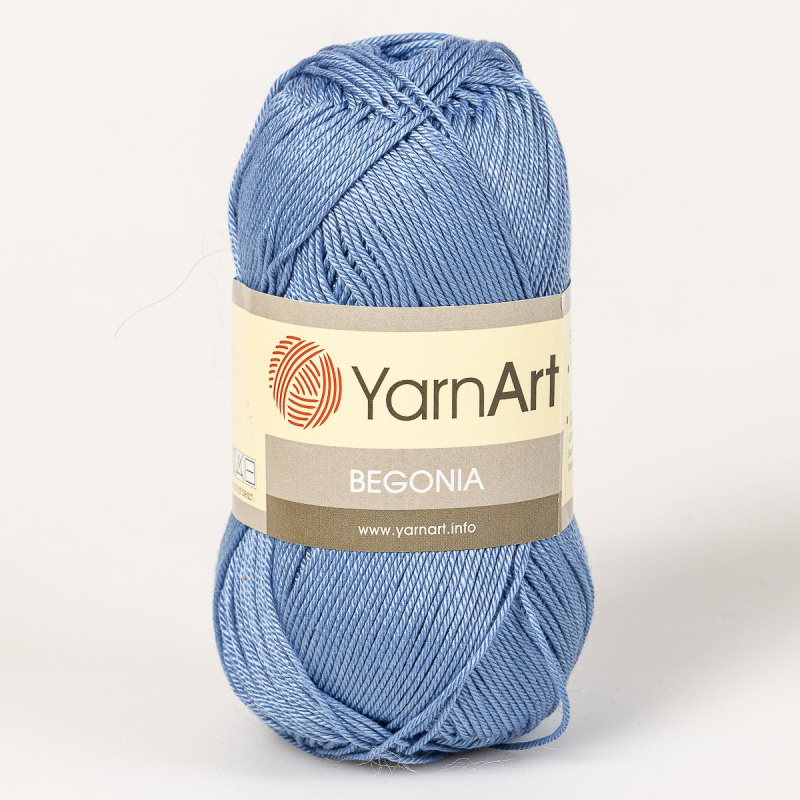 YarnArt Pletací / háčkovací příze YarnArt BEGONIA 5351 středně modrá, jednobarevná, mercerovaná, 50g/169m