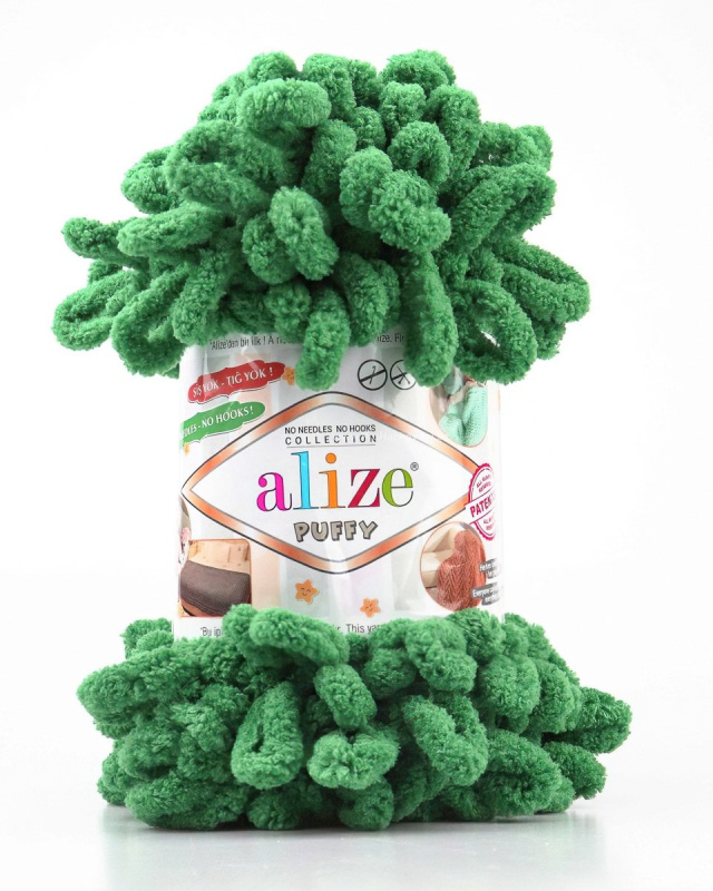 Pletací příze Alize PUFFY 532 zelená, efektní, 100g/9,2m