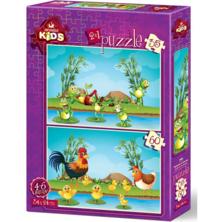 ART PUZZLE Puzzle Zvířátka s mláďátky 35+60 dílků