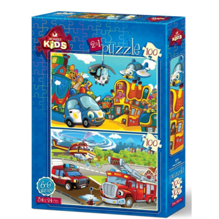 Art puzzle Policie a Hasiči 2x100 dílků