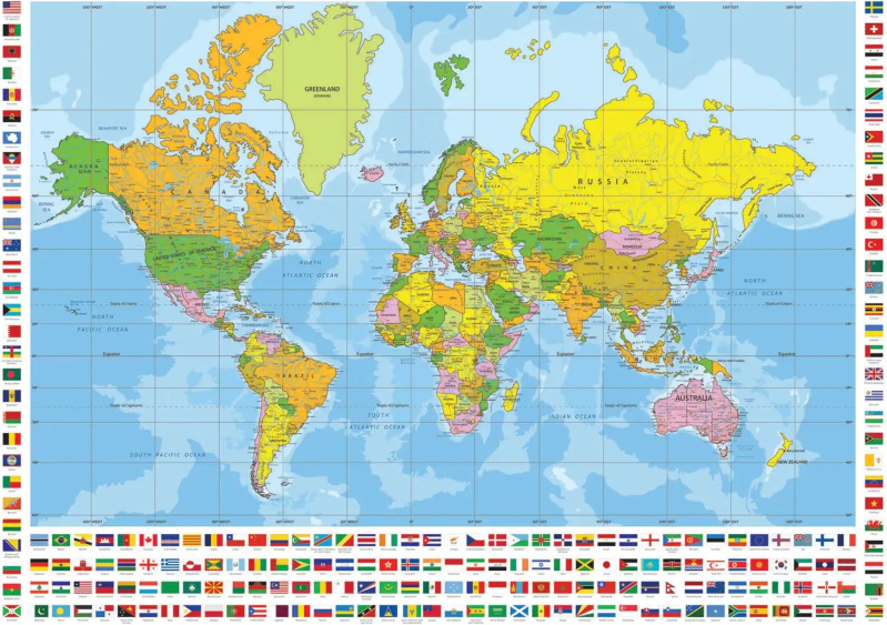 ANATOLIAN Puzzle Politická mapa světa XL 700 dílků