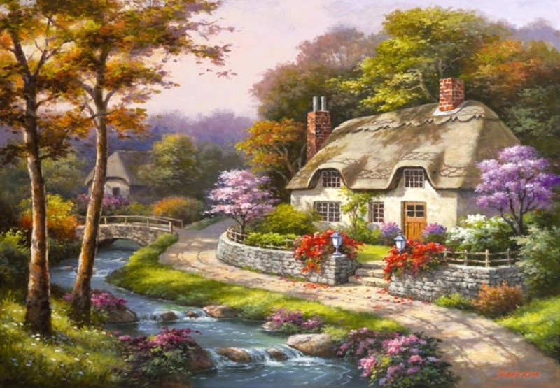 Puzzle Jarní Chaloupka 500 Dílů