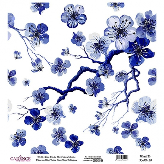 Cadence Rýžový papír Cadence, 30x30 cm - Modrá jabloň