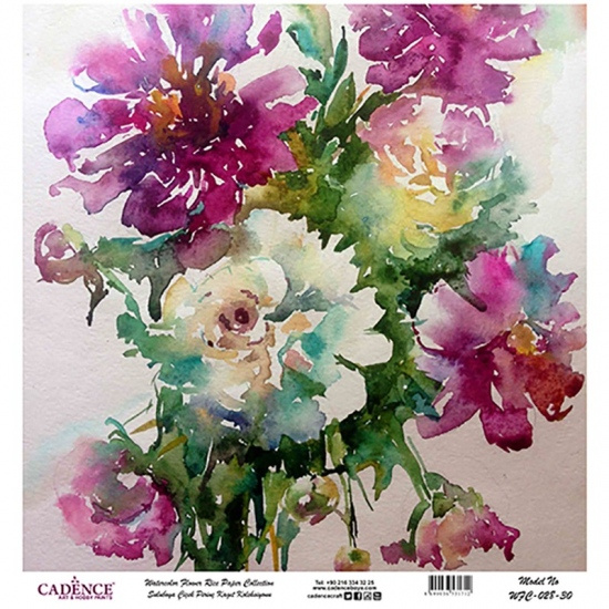 Rýžový papír Cadence v roli 30 x 30 cm - Pivoňky Aladine