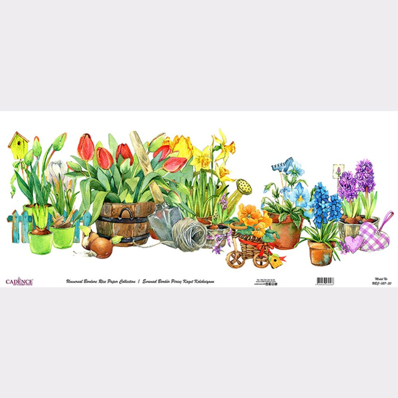 Rýžový papír Cadence v roli 30 x 68 cm - Jarní zahrádka Aladine