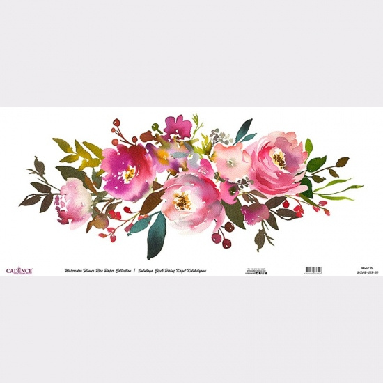 Rýžový papír Cadence v roli 30 x 68 cm - Růžová kytice Aladine